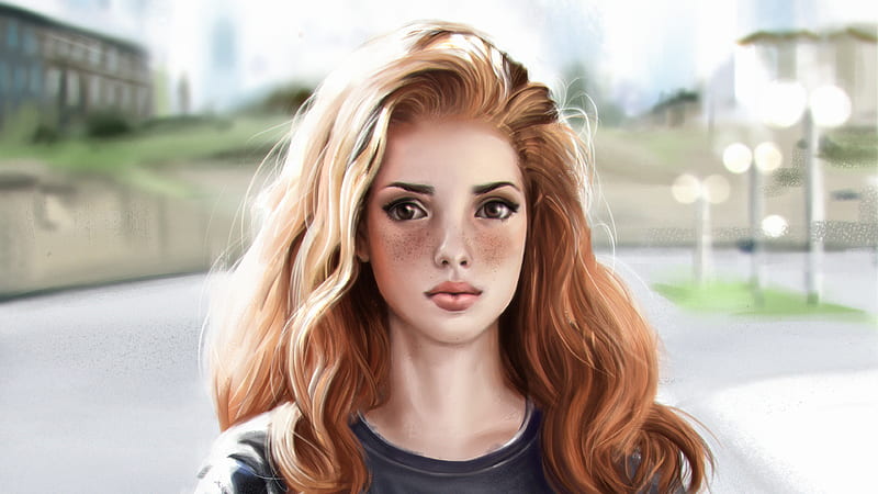 Redhead Girl Artistic Art , redhead, artist, artwork, digital-art, HD wallpaper