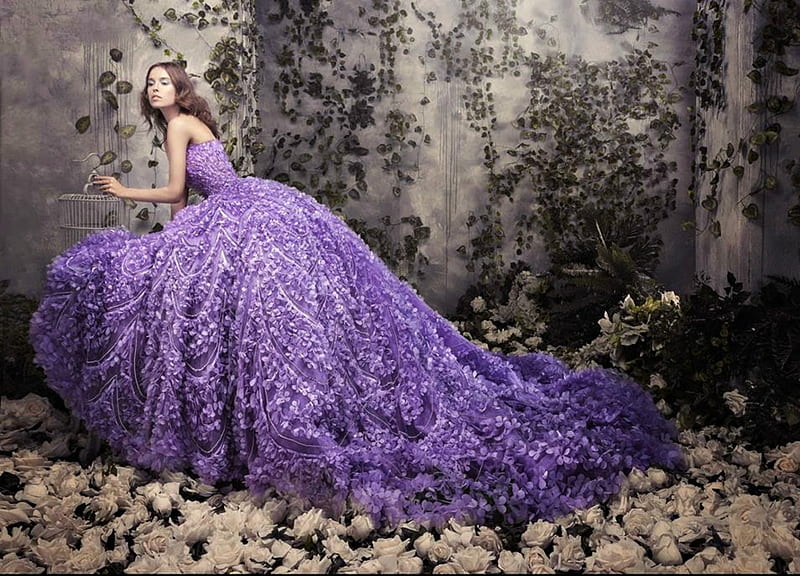 259.90] Purple Two-tone Strapless Pleated Wedding Dress with Beading  #OPH1251 $260.9 - GemGrace.com | Ball gown dresses, Cheap wedding dress,  Ball gowns
