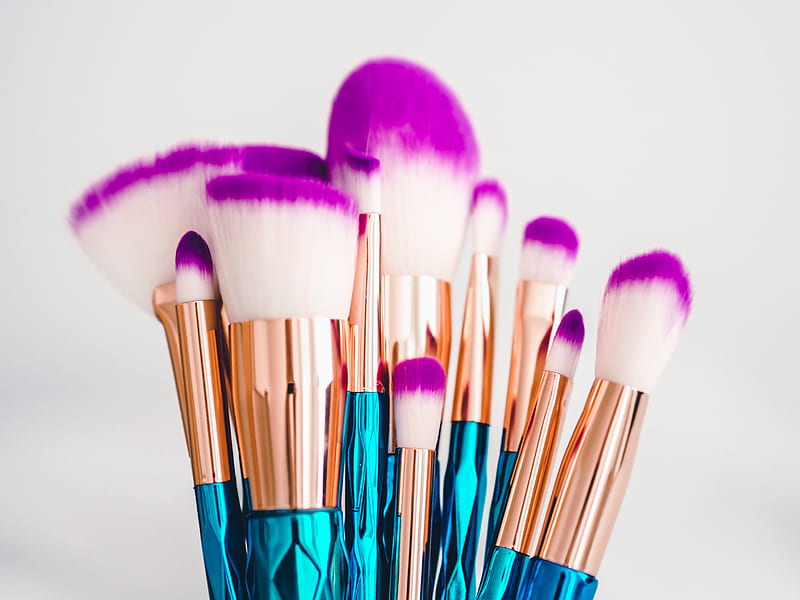 Blue and brown makeup brush set, HD wallpaper | Peakpx