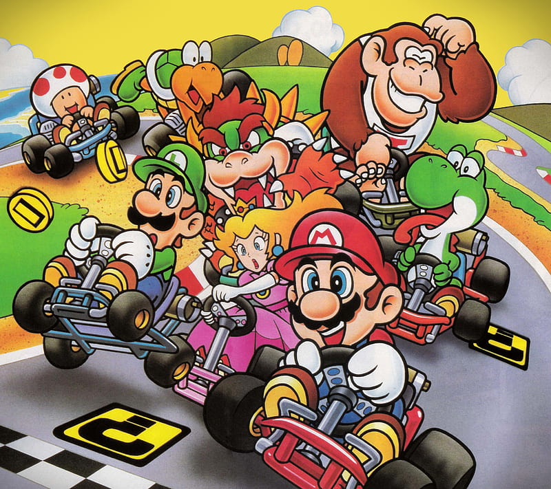 Mario Kart, nintendo, smb, smk, snes, super mario, HD wallpaper