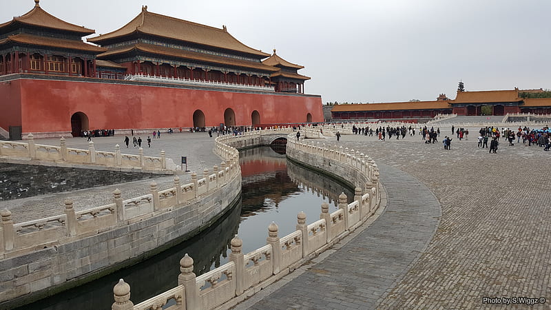 The Forbidden City, Beijing, China, City, Beijing, Water, Sky, China, Clouds, Forbidden, HD wallpaper