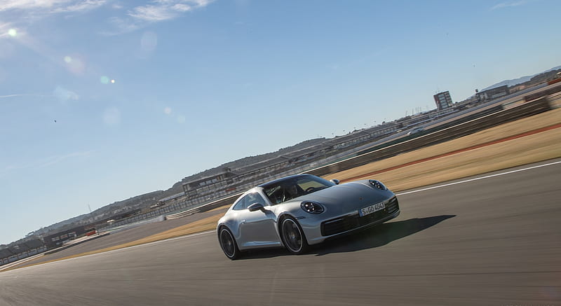 2020 Porsche 911 4S (Color: Agate Grey Metallic) - Front Three-Quarter , car, HD wallpaper