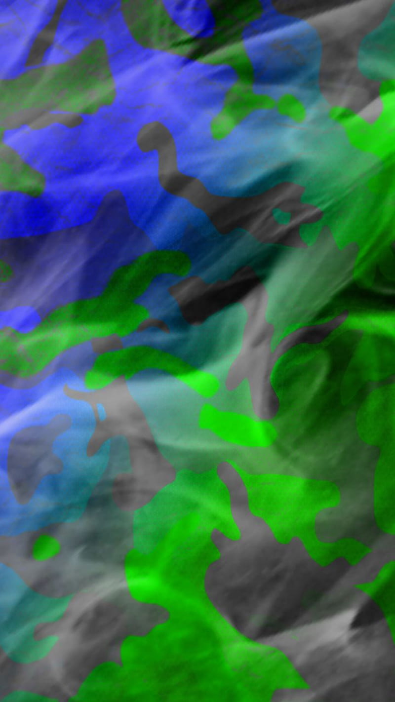 Smoke camo, blue, colours, green, mix, HD phone wallpaper