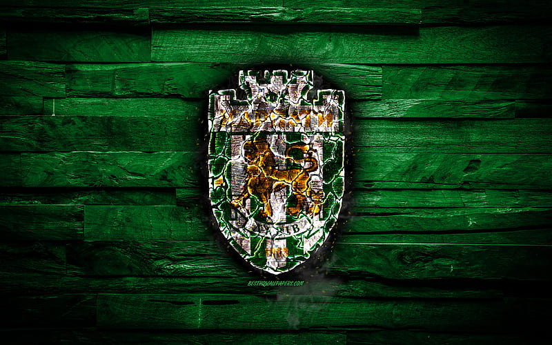 Karpaty Lviv FC, burning logo, Ukrainian Premier League, green wooden background, ukrainian football club, UPL, Karpaty Lviv, grunge, football, soccer, Karpaty Lviv logo, Ukraine, HD wallpaper