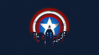 Captain America Minimal Illustration, captain-america, superheroes, minimalism, minimalist, illustration, artist, artwork, digital-art, behance, HD wallpaper