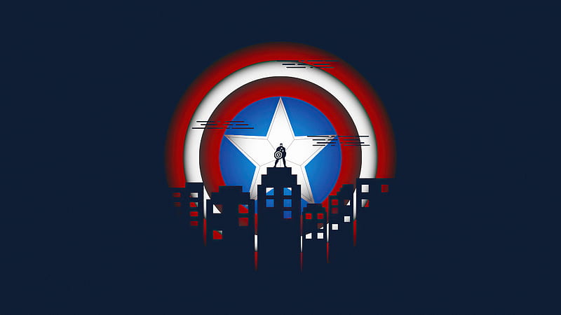 Captain America Minimal Illustration , captain-america, superheroes, minimalism, minimalist, illustration, artist, artwork, digital-art, behance, HD wallpaper