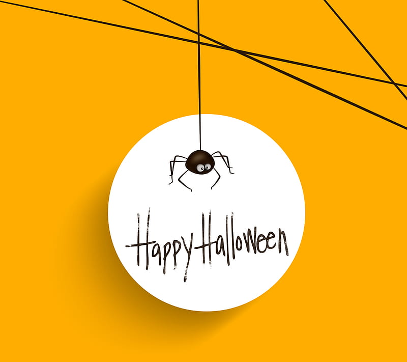 Halloween , barbaivan, halloween, spider, yellow, HD wallpaper