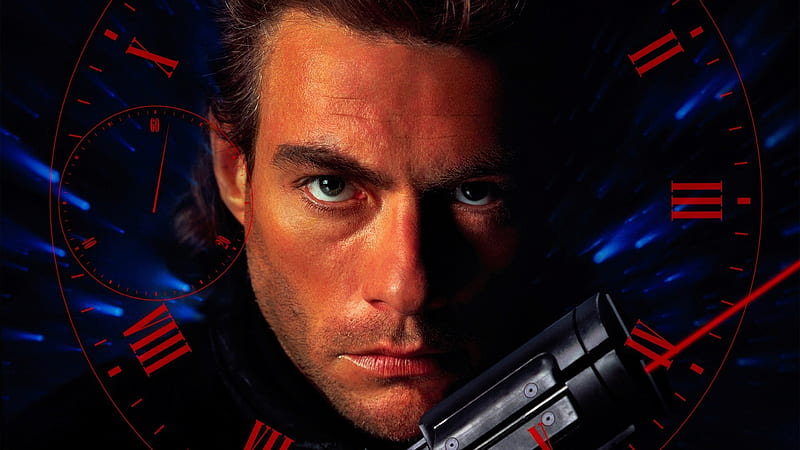 Timecop 1994, face, Jean Claude Van Damme, actor, poster, movie, man, HD wallpaper