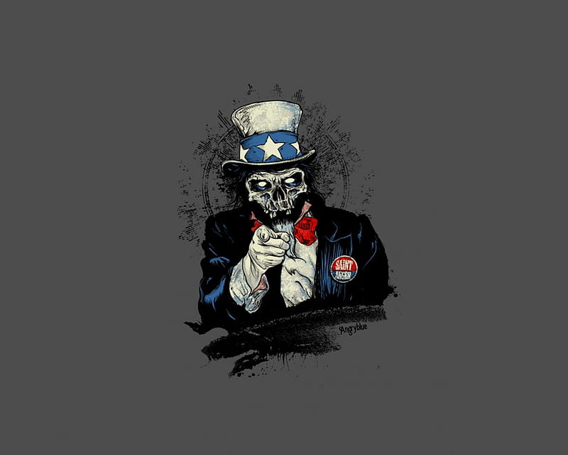 I Want You, top hat, fantasy, uncle sam, zombie, HD wallpaper