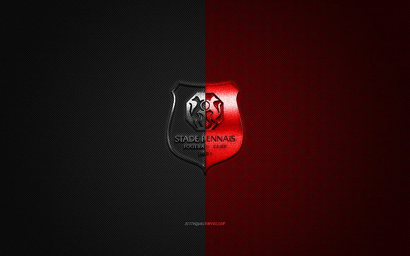 Stade Rennais FC, French football club, Ligue 1, Red Black logo, Red Black carbon fiber background, football, Rennes, France, Stade Rennais FC logo, HD wallpaper