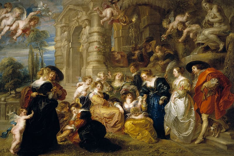 The Garden of Love by Peter Paul Rubens, garden of love, peter paul rubens, painting, art, pictura, people, HD wallpaper