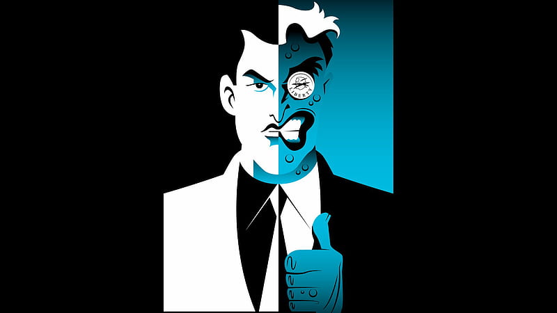 Batman and Joker Face Art, HD wallpaper