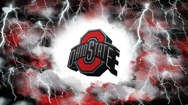Ohio State Logo In Lightning Background Ohio State, HD wallpaper