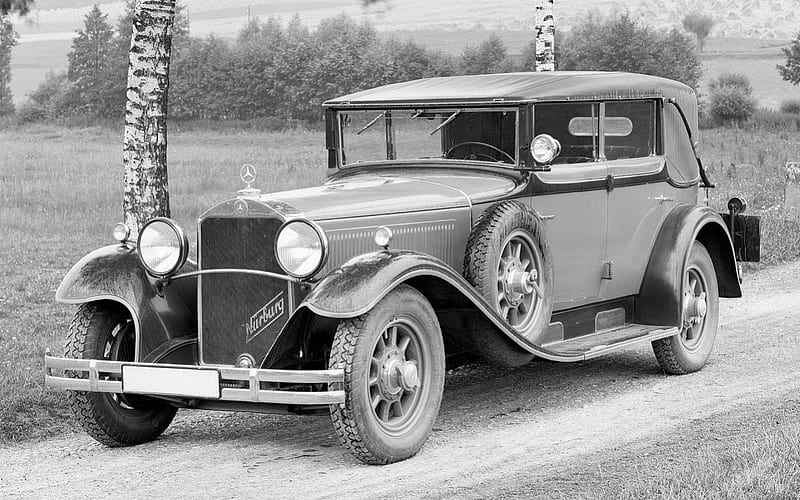 Mercedes Benz 460 Special Cabriolet D 1928-34, cars, cabriolet, black, mercedes, white, HD wallpaper