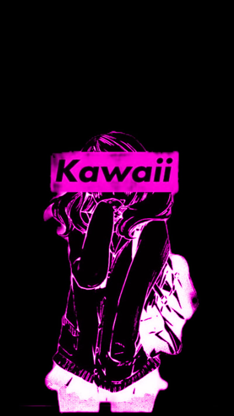 Girl Anime, black, cute, kawaii, lockscreen, love, pink, HD phone wallpaper  | Peakpx