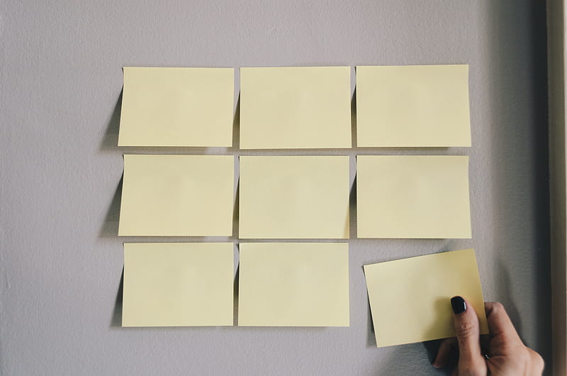 six white sticky notes, HD wallpaper