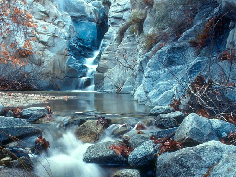 Rocky Ravine, rocks, waterway, mountains, HD wallpaper