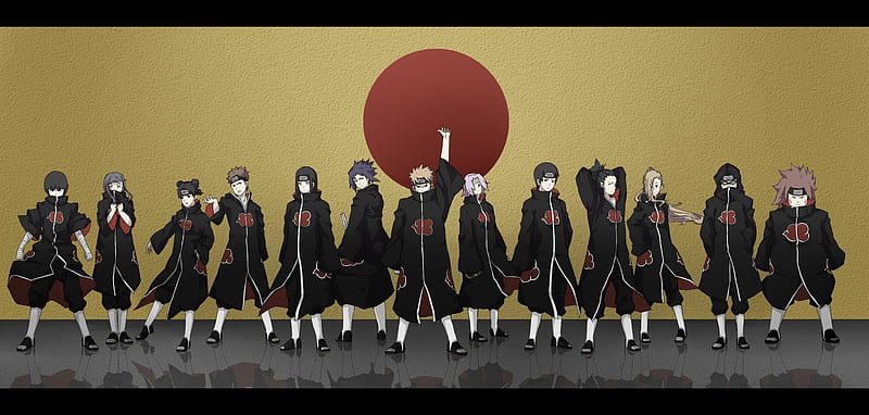 naruto akatsuki, sakura, kiba, hunata, naruto, sasuke, ino, shikamaru, neji, rock lee, HD wallpaper