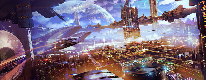 Sci Fi, City, Building, Cityscape, Futuristic, HD wallpaper