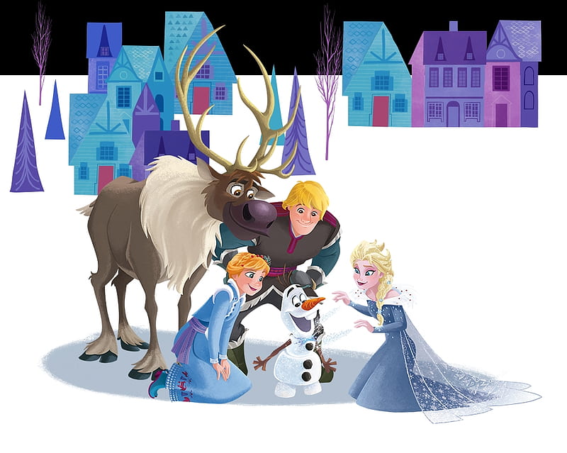 Olaf's Frozen Adventure (2017), poster, anna, movie, elsa, iarna, winter, olafs frozen adventure, reindeer, disney, HD wallpaper