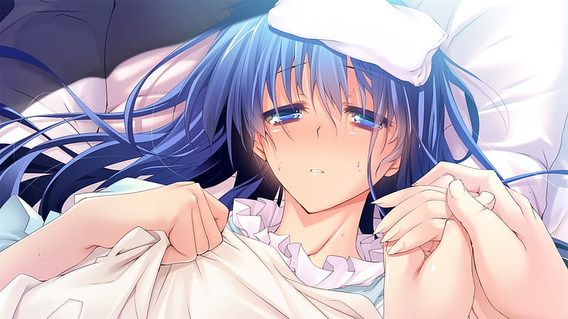 Dont let me go, ill, cute, girl, cg, blush, game, sweet, HD wallpaper