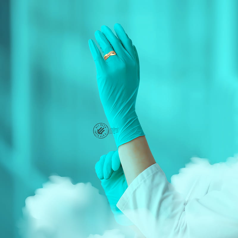 gloves, Doctor, blue, graphy, rings, hands, cyan, HD phone wallpaper