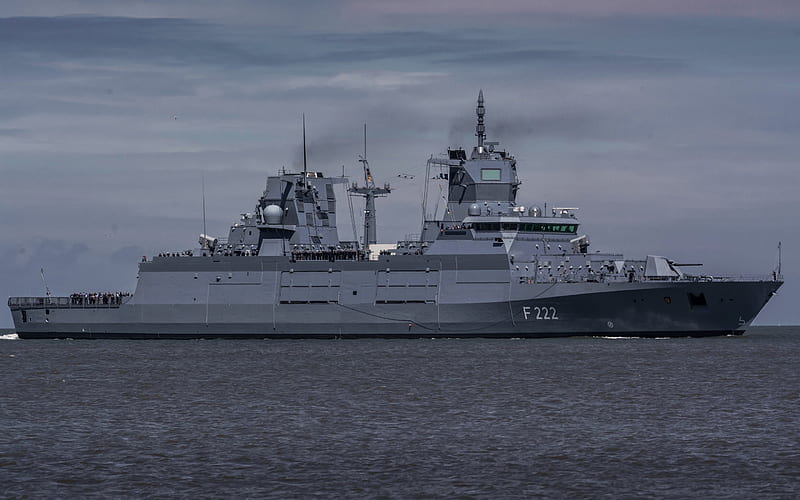warship, frigate, Baden, F222, German Navy, HD wallpaper