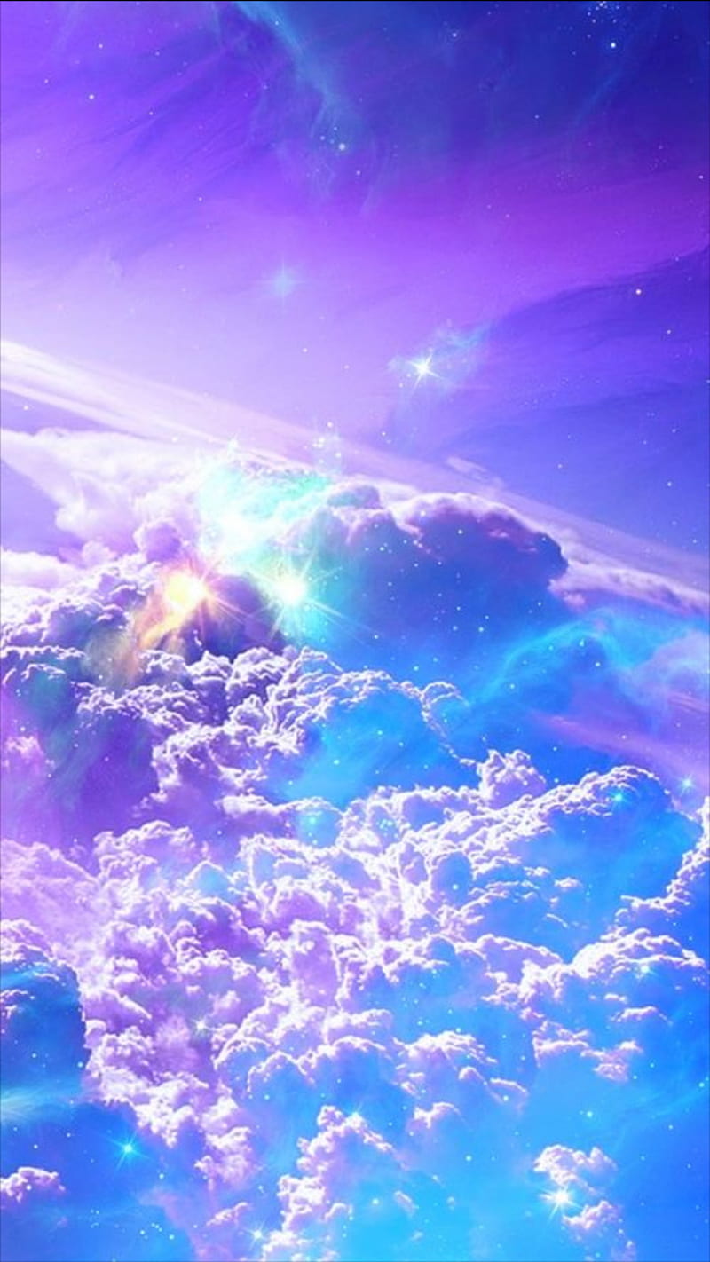 Blue sky, background, bless, blur, burst, galaxy, solar, HD phone wallpaper