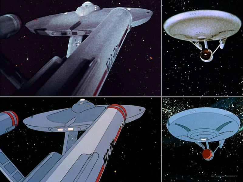 Live-Action-and-Animated-Enterprise-Comparison-, star trek, tos, animated star trek, enterprise, tas, HD wallpaper