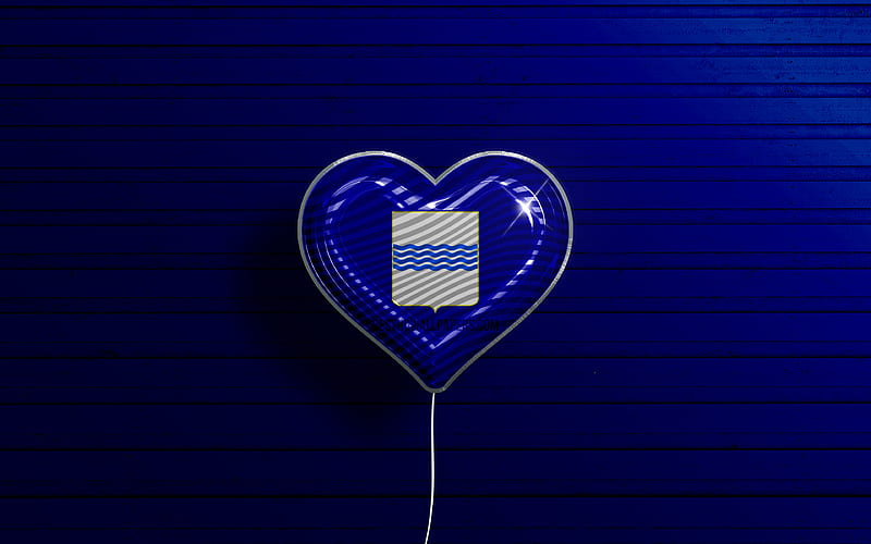 I Love Basilicata, , realistic balloons, blue wooden background, Day of Basilicata, italian regions, flag of Basilicata, Italy, balloon with flag, Basilicata flag, Basilicata, HD wallpaper