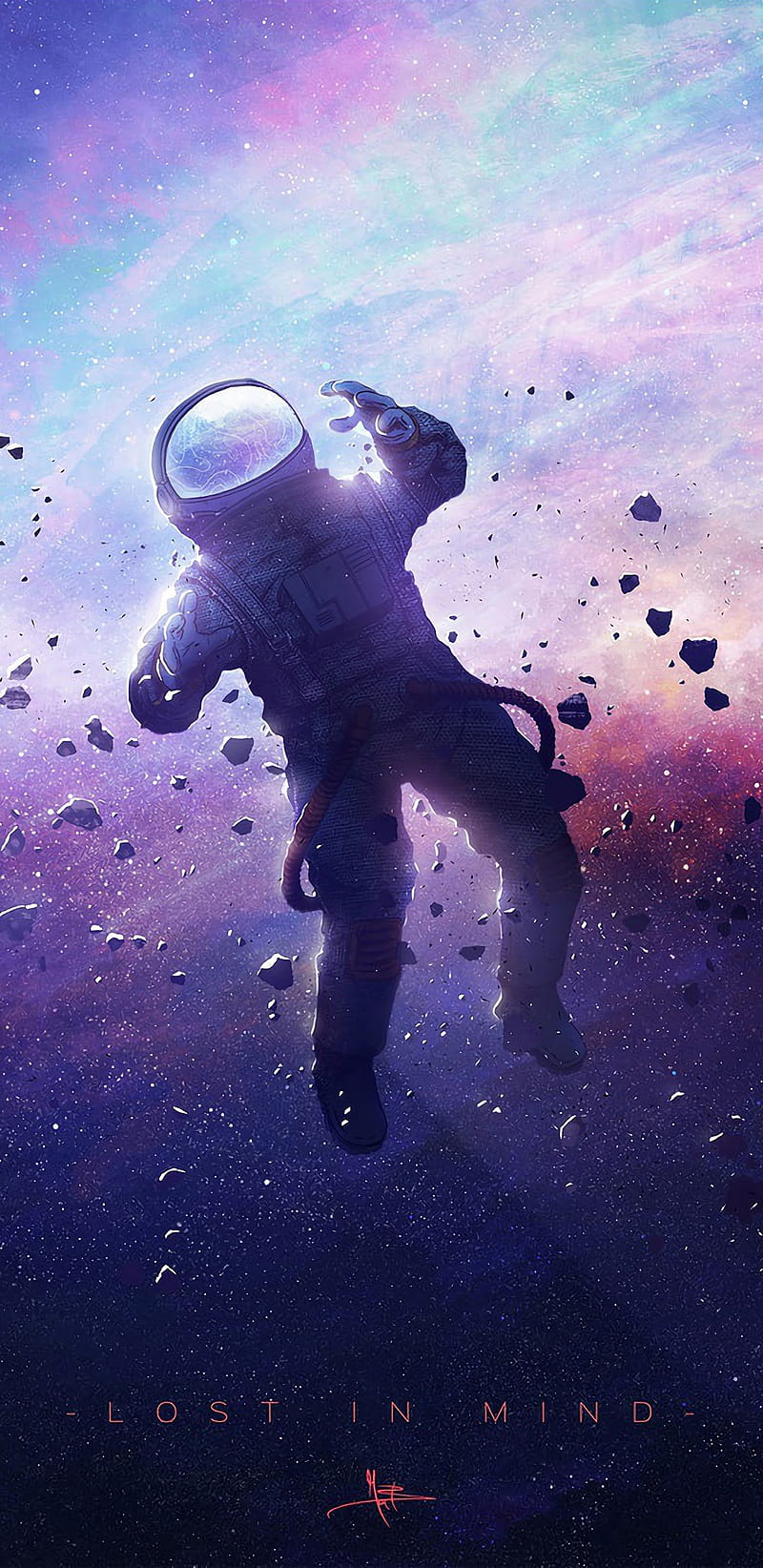 Astronaut Floating Space, Cool Cartoon Space, HD phone wallpaper