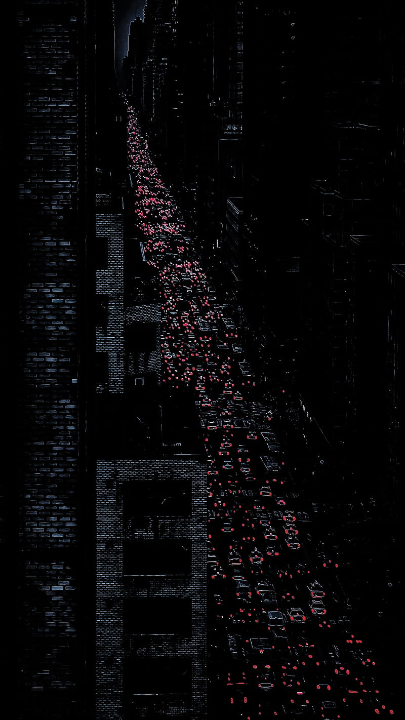 Free Dark Night City Mobile Wallpaper template