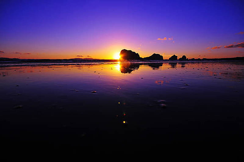 Beautiful sunrise over the sea, Horizon, Evening, Travel, beach, Sunlight, Waving, HD wallpaper