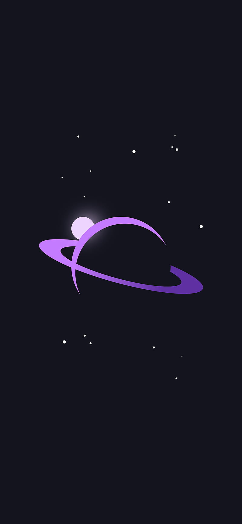 saturn, planet, space, vector, art, purple, HD phone wallpaper