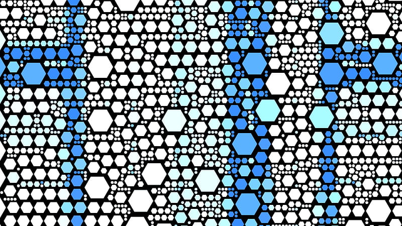 Abstract, Hexagon, Blue, Colors, Geometry, Shapes, White, HD wallpaper