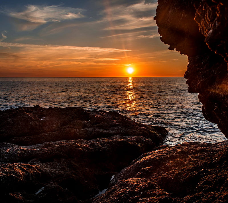 Beach Sunset, breathtaking, majestic, sea, HD wallpaper