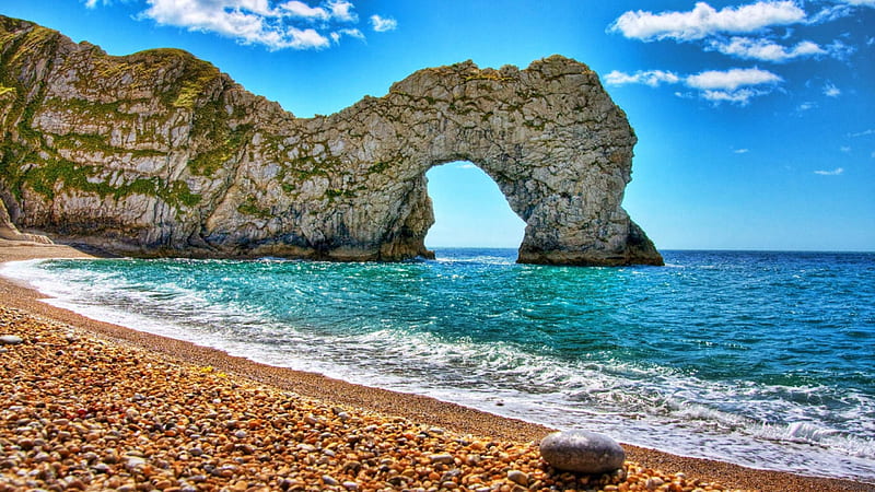 Jurassic Coast, Dorset, England, beach, Rocks, Nature, England, HD wallpaper