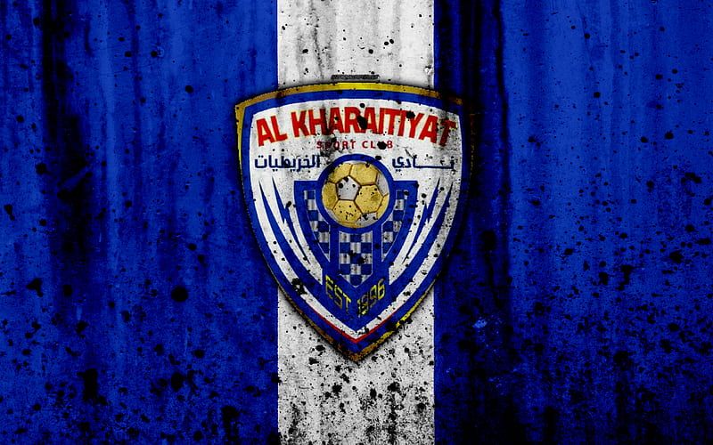FC Al-Kharitiyath, grunge, Qatar Stars League, soccer, art, football club, Qatar, Al-Kharitiyath, Doha, logo, stone texture, Al-Kharitiyath FC, HD wallpaper