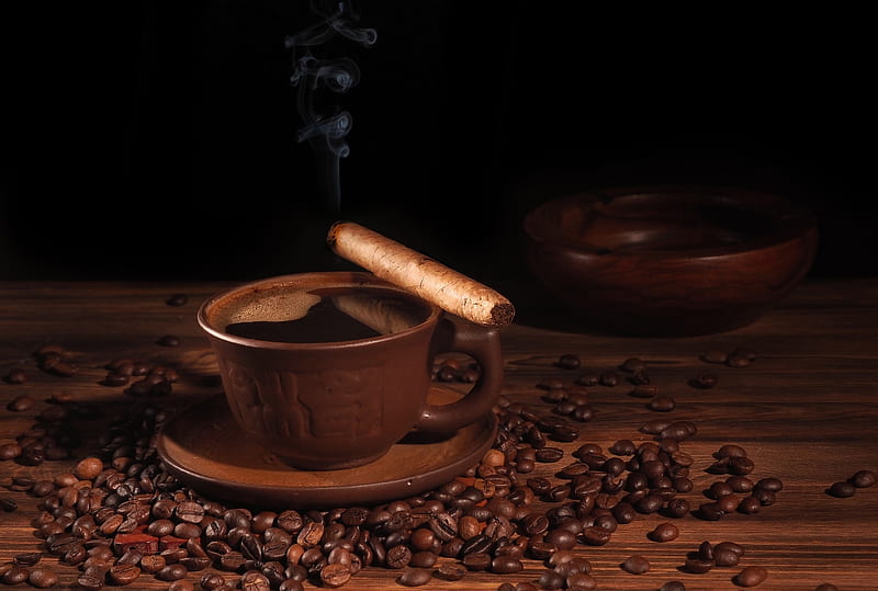 Food, Coffee, Cigar, Coffee Beans, Cup, Drink, Still Life, HD wallpaper |  Peakpx