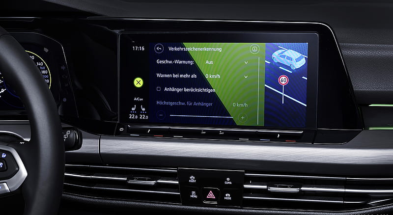 2020 Volkswagen Golf 8 - Detail screen traffic sign recognition. , car, HD wallpaper