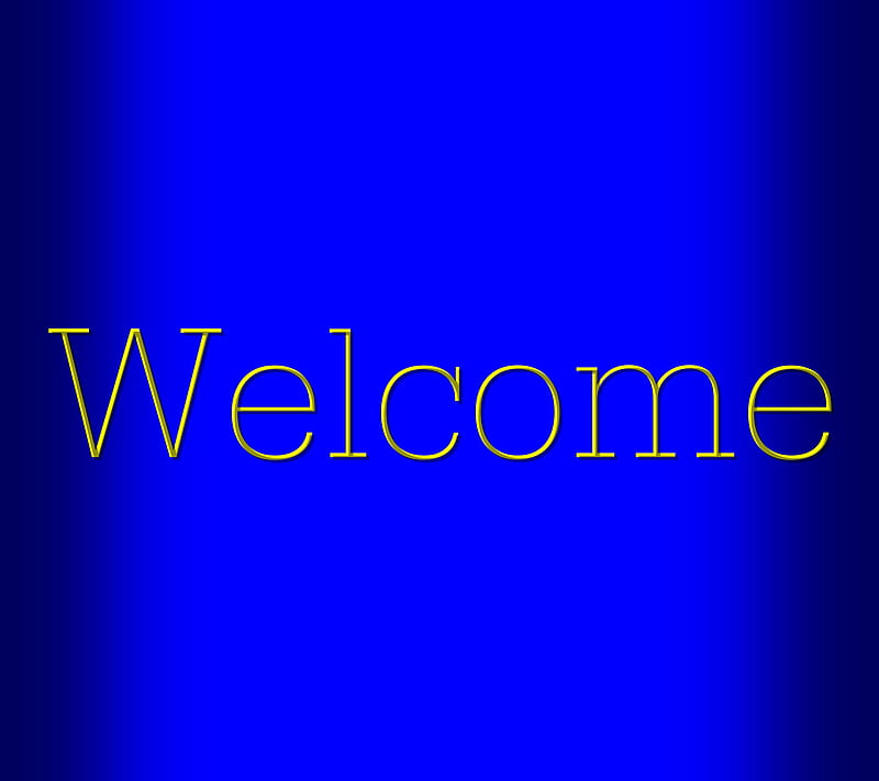 welcome, blue, gold, sign, HD wallpaper