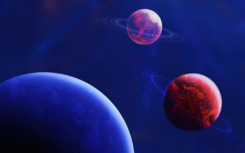 Planetas 3d dibujos animados galaxia, planeta con anillos, ciencia ficción,  universo, Fondo de pantalla HD | Peakpx