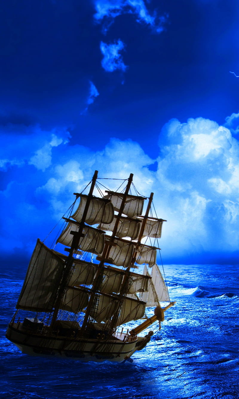 Stormy Sea, sailing boat, storm sea water lightning, HD phone wallpaper |  Peakpx