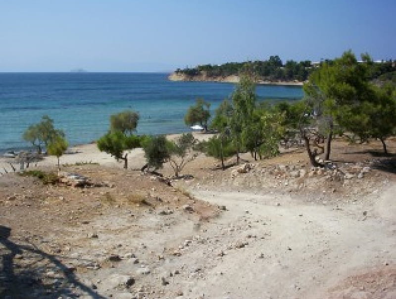 Aegina beech, Greece, beach, greece, aegina, greek island, HD wallpaper