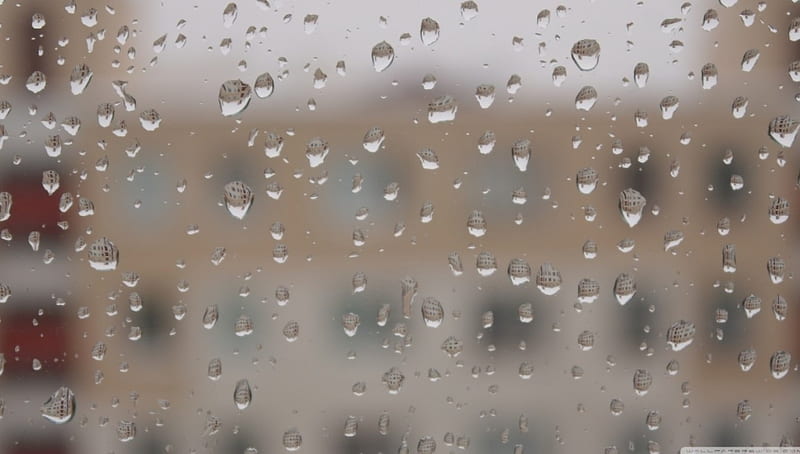 Drops on glass, raindrops, drops, abstract, graphy, macro, close-up, rain, HD wallpaper