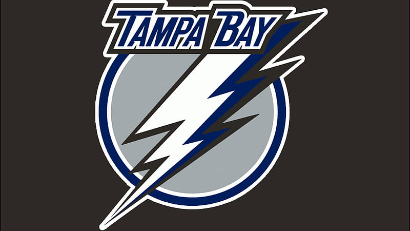 Emblem Logo NHL Tampa Bay Lightning In Dark Brown Background Basketball Sports, HD wallpaper