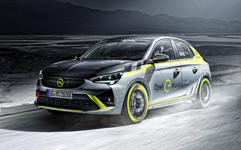Opel Corsa-e Rally, 2020, front view, exterior, hatchback, rally electric car, tuning Corsa, German cars, Opel, HD wallpaper