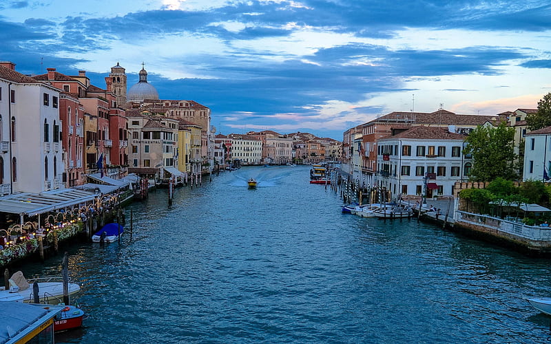Venice, Grand Canal, evening, cityscape, Italy, at home, HD wallpaper