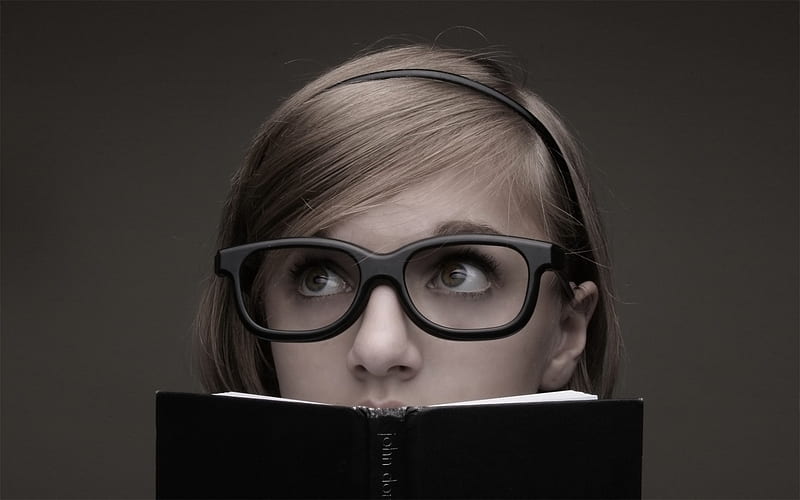 Glasses School Girl, glasses, girl, HD wallpaper