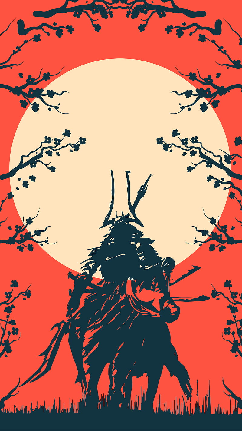 SAMURAI4, 2019, anime, art, designs, japan, new, samurai, tokyo, vector, HD phone wallpaper